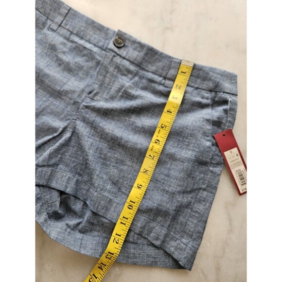 Merona Shorts Size 2 Blue Denim Lightweight Chino Pockets Women 3” Inseam - Picture 4 of 7
